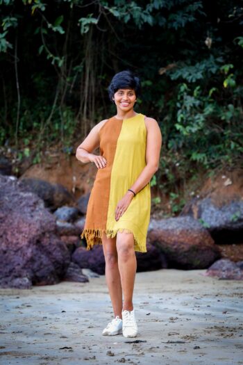Sustainable Self Weave Cotton Dress