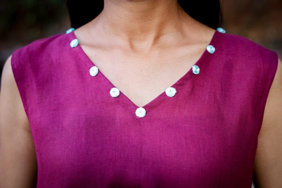 The "Berry Bliss" Linen Midi Dress