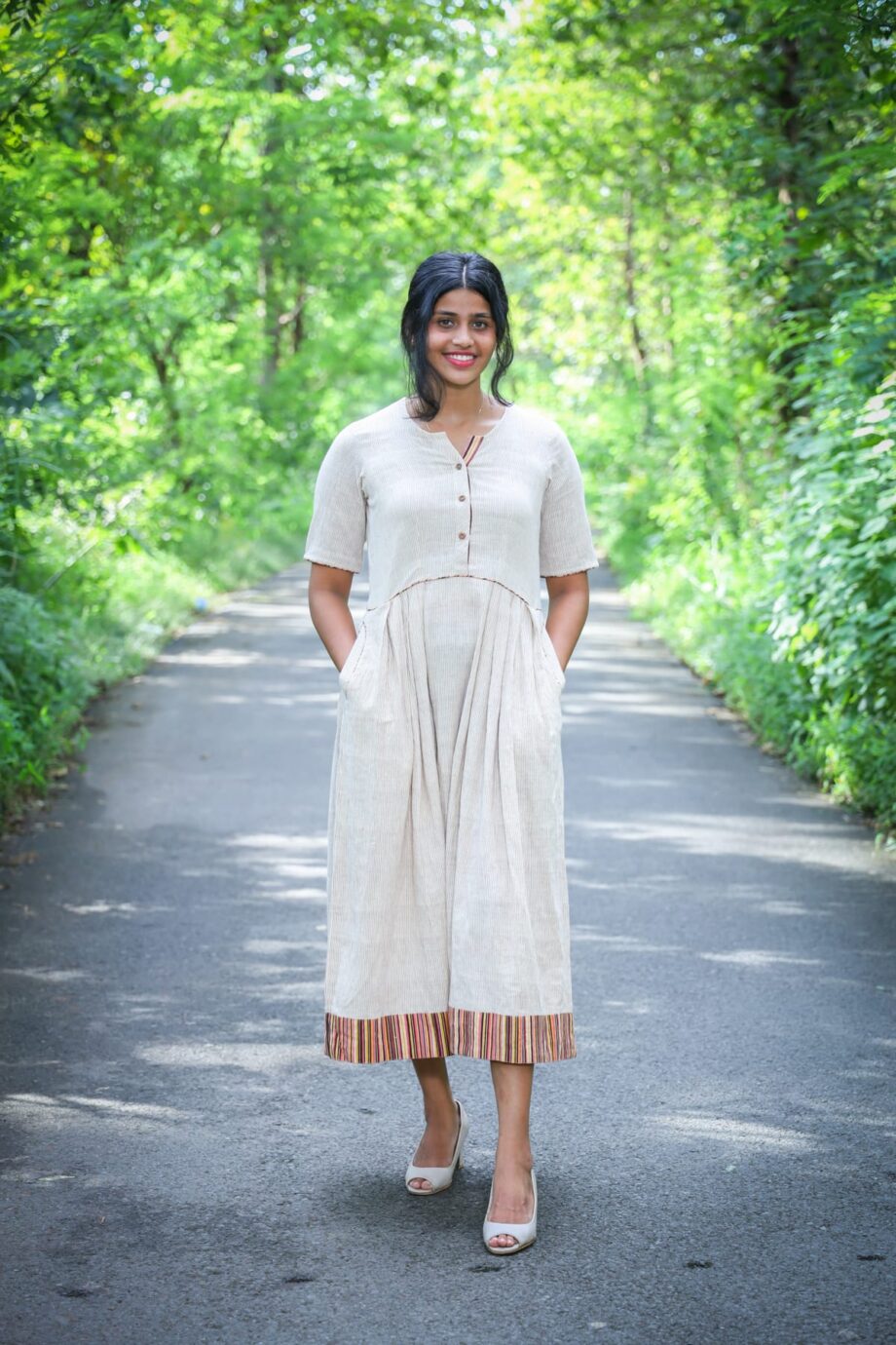 The "Terra Bloom" Midi Dress