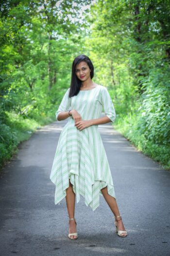 Sustainable Organic Cotton Asymmetric Dress